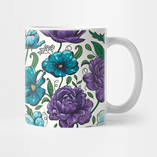 Blue and Purple Flower Garden by Simplulina